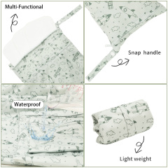 ALVABABY 3 PCS Diaper Wet/Dry Bag Waterproof Reusable with Two Zippered Pockets for Cloth Diapers, Swimsuits, Travel, and Gym (3LDR-EW44A)