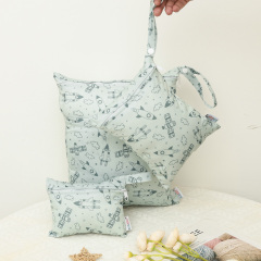 ALVABABY 3 PCS Diaper Wet/Dry Bag Waterproof Reusable with Two Zippered Pockets for Cloth Diapers, Swimsuits, Travel, and Gym (3LDR-EW44A)