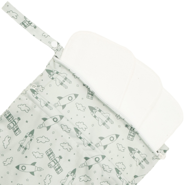 ALVABABY 3 PCS Diaper Wet/Dry Bag Waterproof Reusable with Two Zippered Pockets for Cloth Diapers, Swimsuits, Travel, and Gym (3LDR-EW44A)