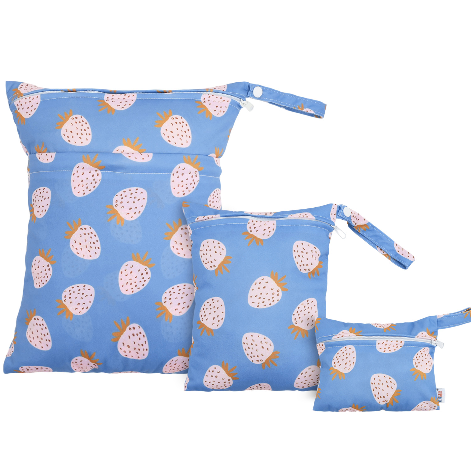 3-Pack Diaper Wet/Dry Bags, Waterproof & Reusable Cloth Bags for Diapers, Swimsuits, Travel, and Gym (3LDR-EW57A)