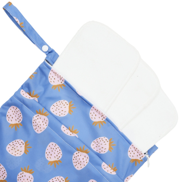 ALVABABY 3 PCS Diaper Wet/Dry Bag Waterproof Reusable with Two Zippered Pockets for Cloth Diapers, Swimsuits, Travel, and Gym (3LDR-EW57A)