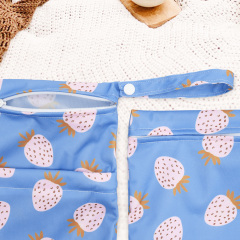 ALVABABY 3 PCS Diaper Wet/Dry Bag Waterproof Reusable with Two Zippered Pockets for Cloth Diapers, Swimsuits, Travel, and Gym (3LDR-EW57A)