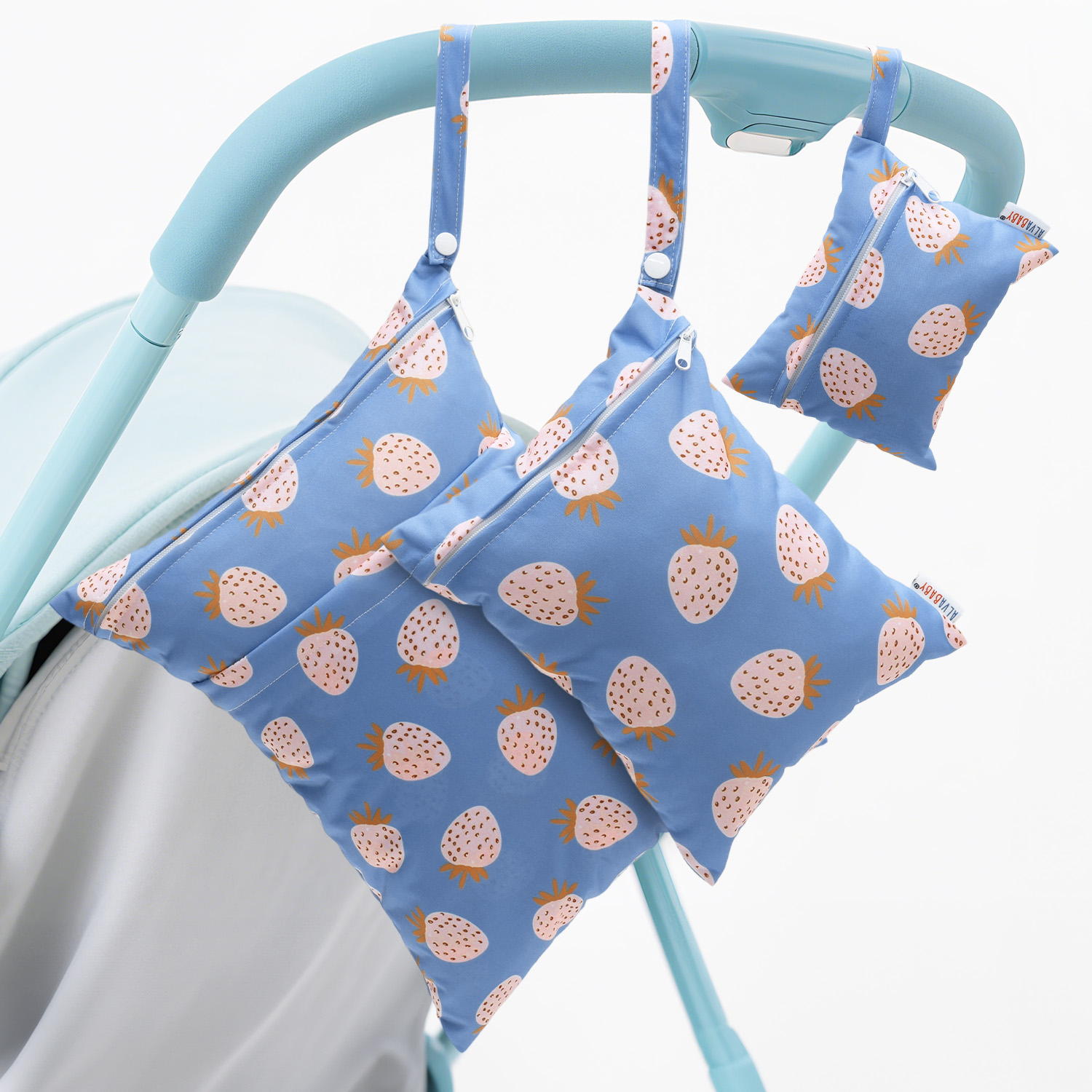 3-Pack Diaper Wet/Dry Bags, Waterproof & Reusable Cloth Bags for Diapers, Swimsuits, Travel, and Gym (3LDR-EW57A)