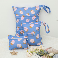 ALVABABY 3 PCS Diaper Wet/Dry Bag Waterproof Reusable with Two Zippered Pockets for Cloth Diapers, Swimsuits, Travel, and Gym (3LDR-EW57A)