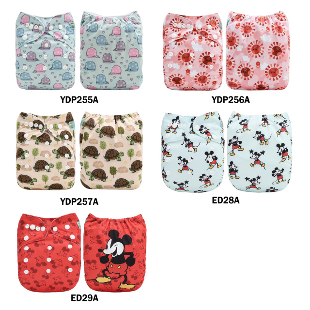 (Multi-packs) 20PCS One Size Positioning Printed Diapers With 20 Inserts