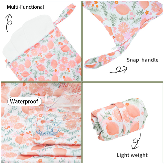 3-Pack Diaper Wet/Dry Bags, Waterproof & Reusable Cloth Bags for Diapers, Swimsuits, Travel, and Gym (3LDR-EW28A)