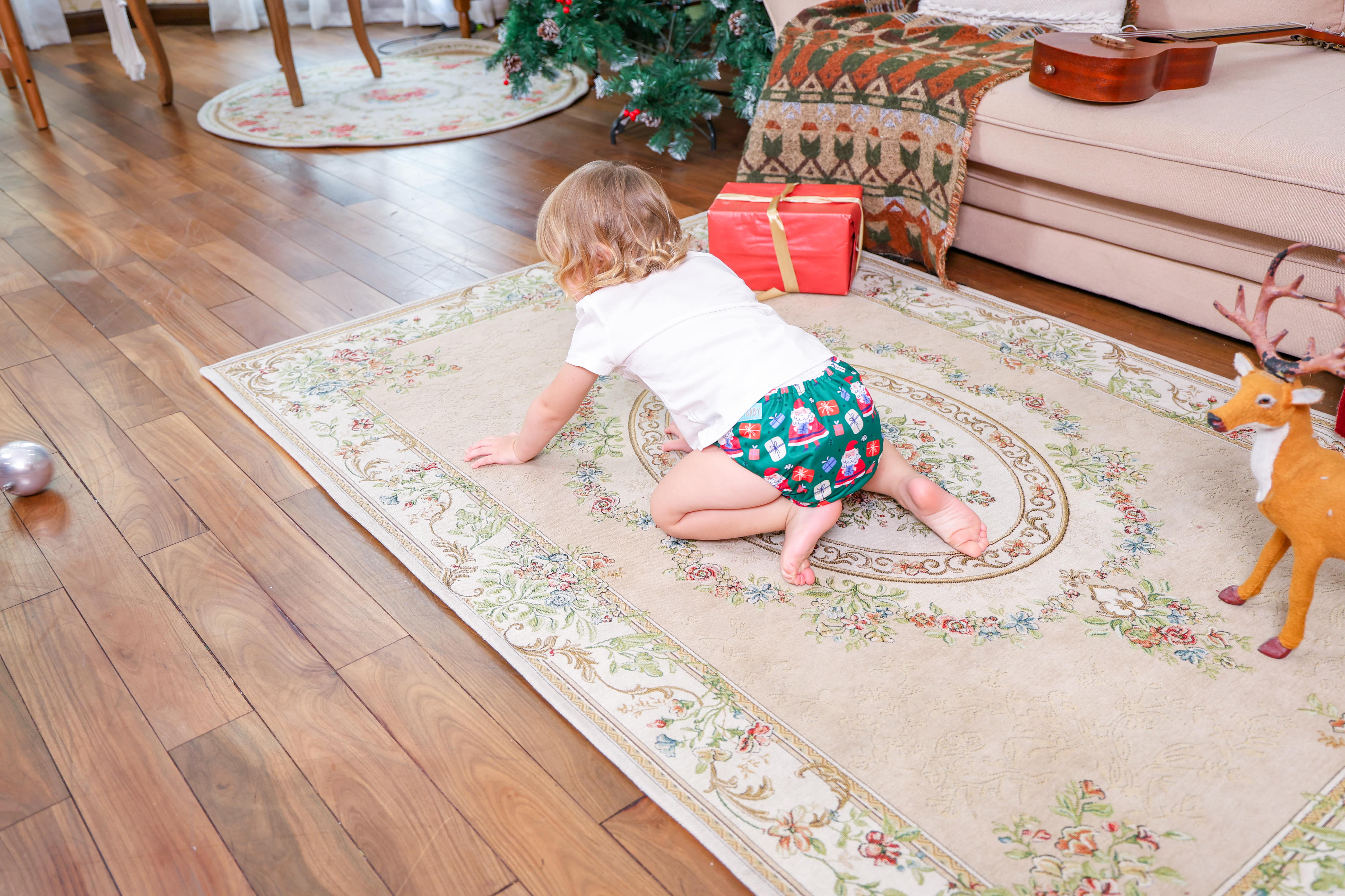 Christmas Cloth Diaper One Size Adjustable Reusable Diapers for Babies-Snowman(QD-AMD141A)