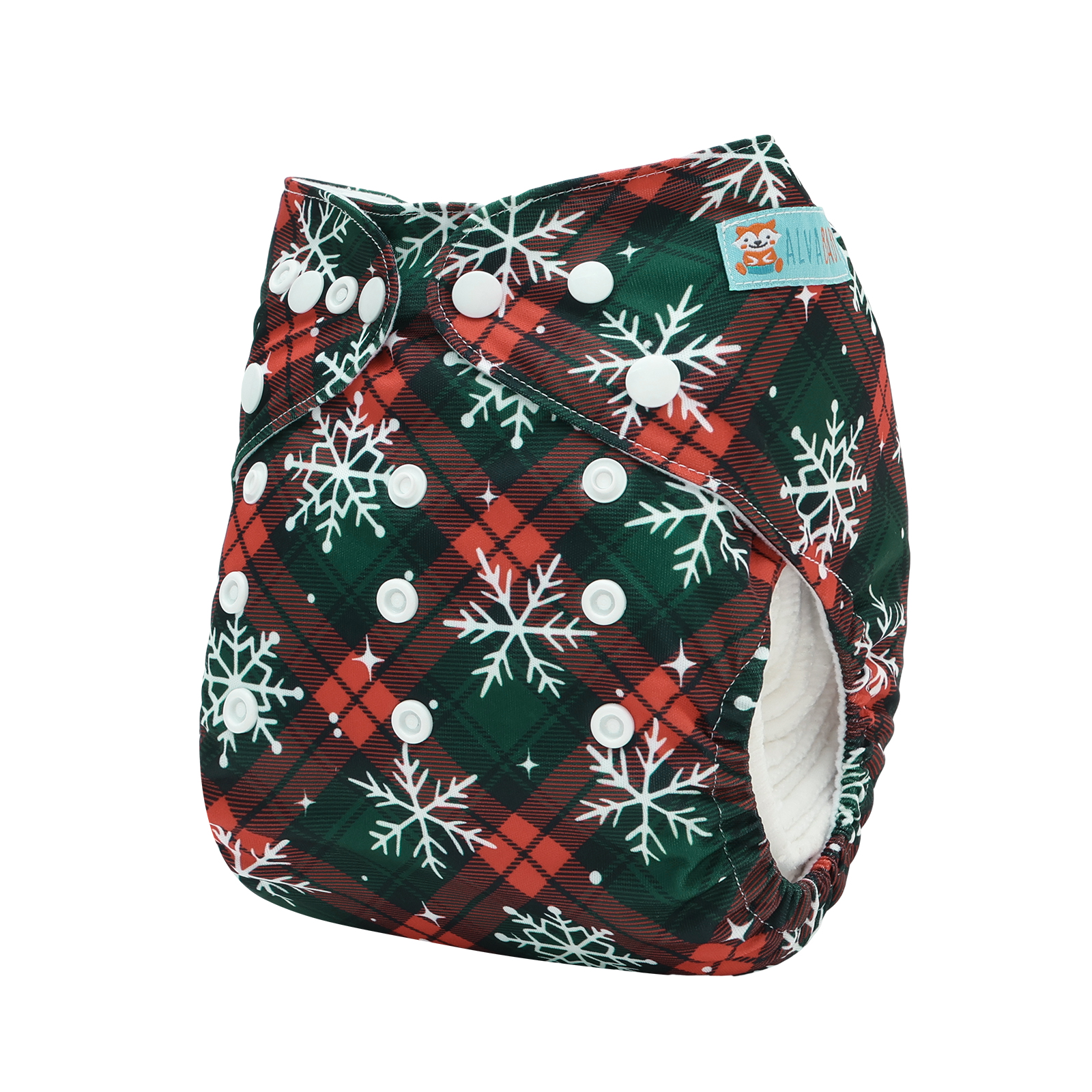 Christmas Cloth Diaper One Size Adjustable Reusable Diapers for Babies-Snow(Q92A)