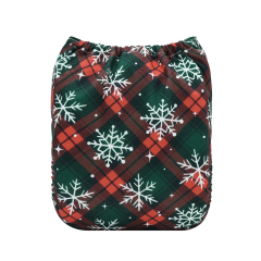 Christmas Cloth Diaper One Size Adjustable Reusable Diapers for Babies-Snow(Q92A)