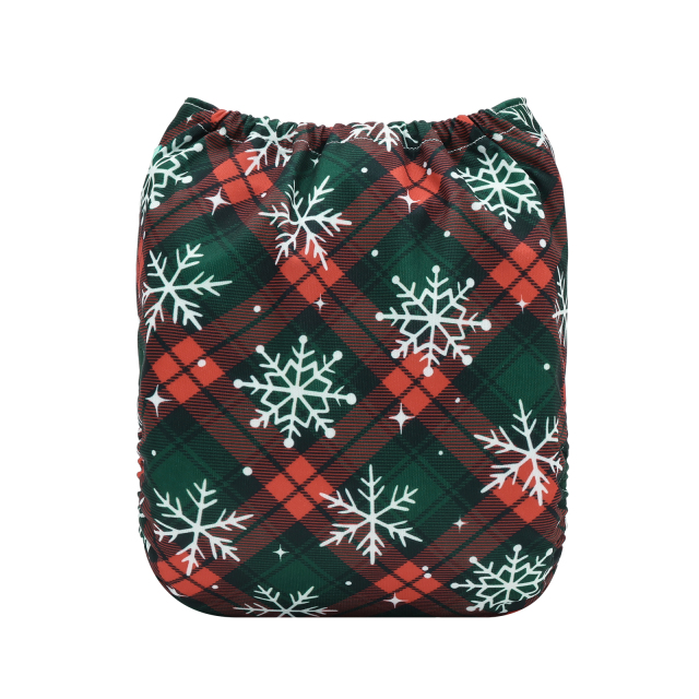 Christmas Cloth Diaper One Size Adjustable Reusable Diapers for Babies-Snow(Q92A)