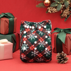 Christmas Cloth Diaper One Size Adjustable Reusable Diapers for Babies-Snow(Q92A)