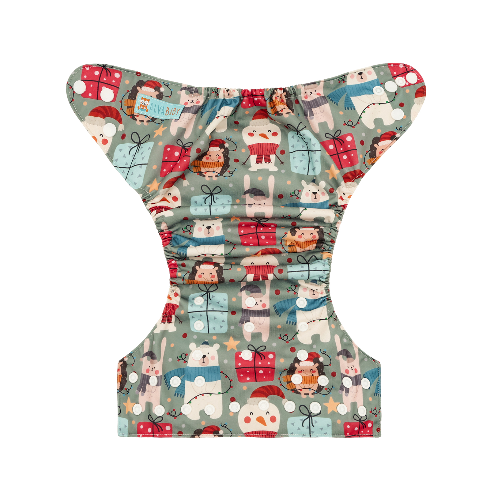 Christmas Cloth Diaper One Size Adjustable Reusable Diapers for Babies-Snowman(QD-AMD141A)