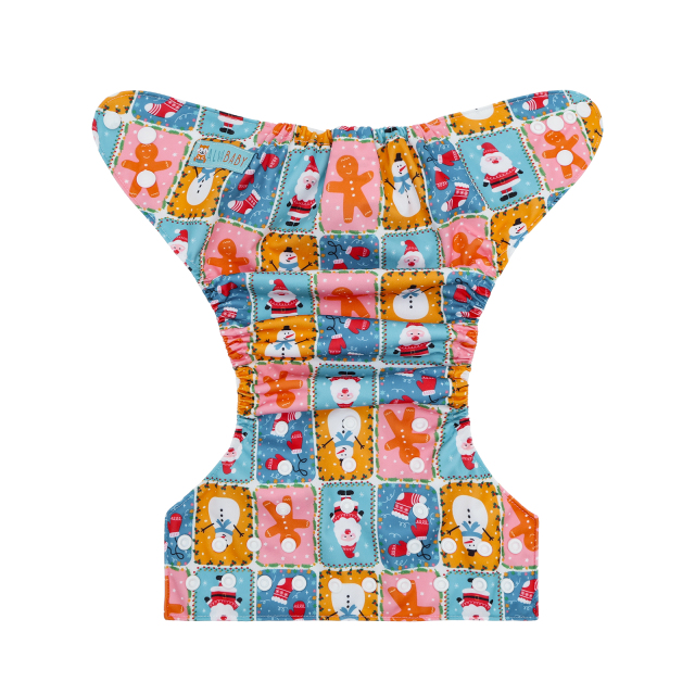Christmas Cloth Diaper One Size Adjustable Reusable Diapers for Babies-Snowman(QD-AMD142A)