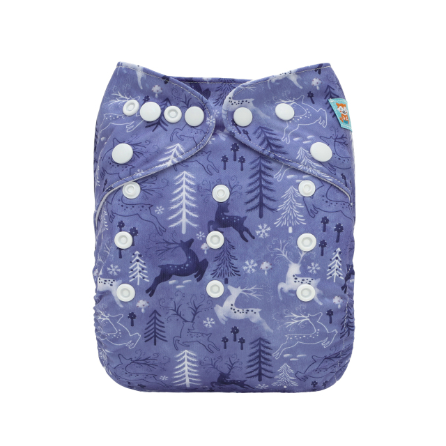 Christmas Cloth Diaper One Size Adjustable Reusable Diapers for Babies-Deer(QD100A)