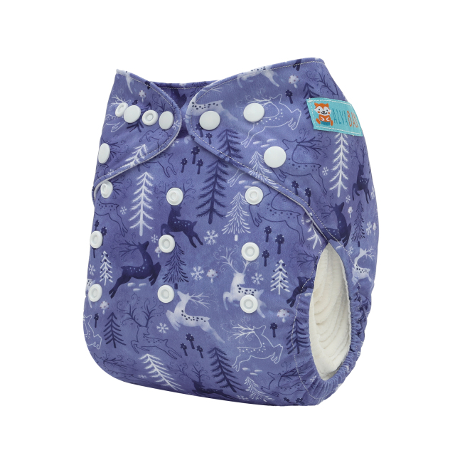 Christmas Cloth Diaper One Size Adjustable Reusable Diapers for Babies-Deer(QD100A)