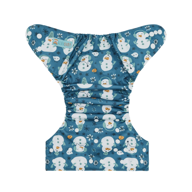 Christmas Cloth Diaper One Size Adjustable Reusable Diapers for Babies-Snowman(QD102A)