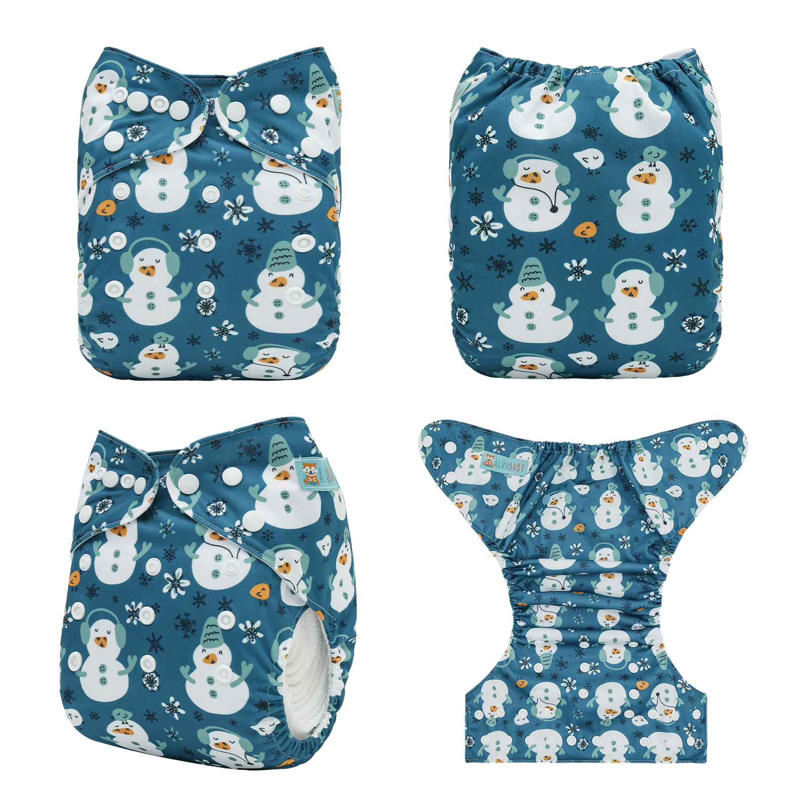 Christmas Cloth Diaper One Size Adjustable Reusable Diapers for Babies-Snowman(QD102A)