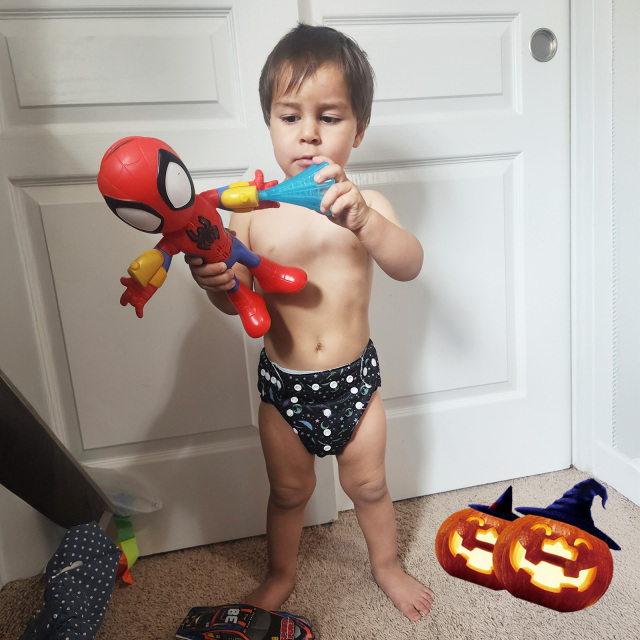 Halloween Cloth Diaper One Size Adjustable Reusable Diapers for Babies (Witch Hat, Q91A)