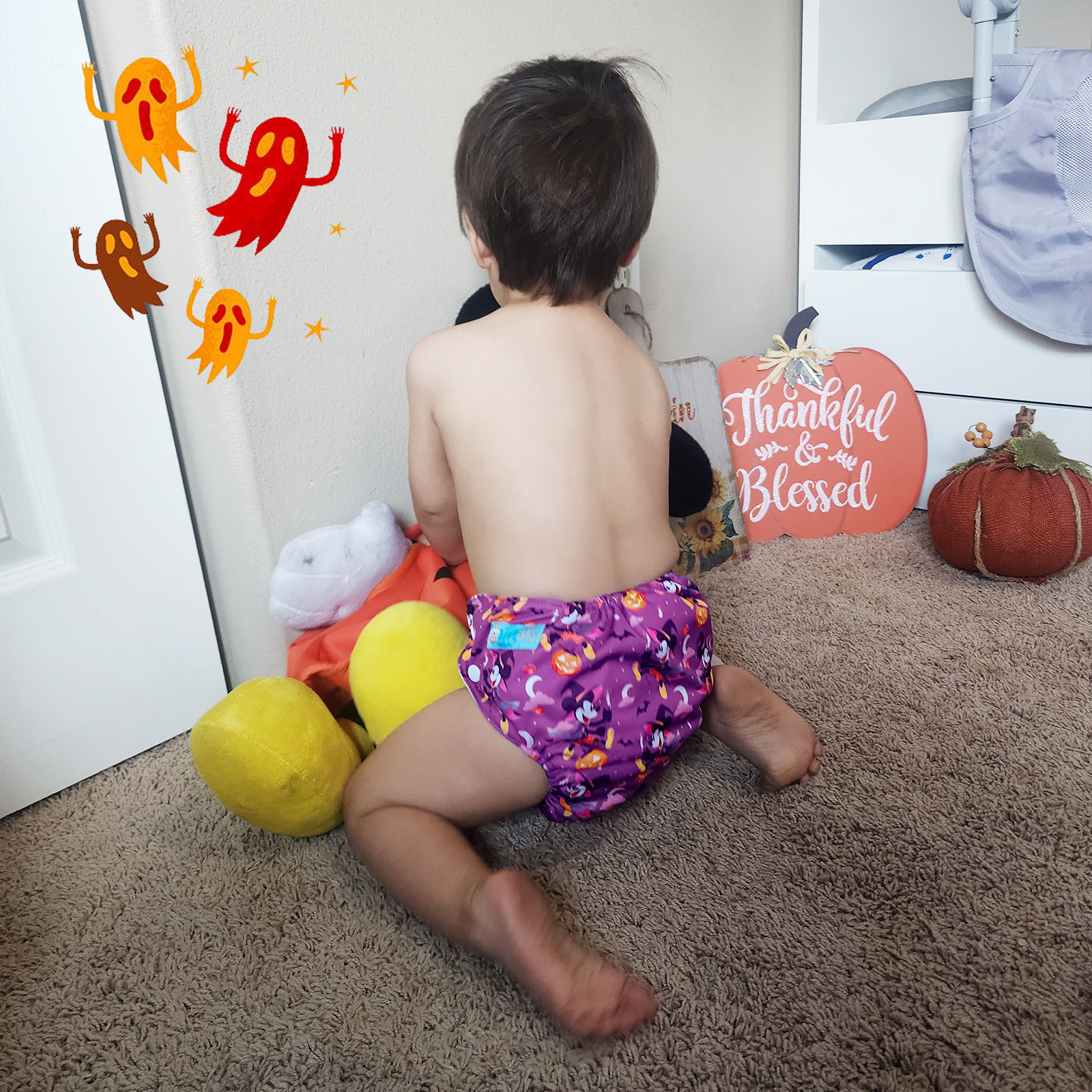 Halloween Cloth Diaper One Size Adjustable Reusable Diapers for Babies - Mickey(QD96A)