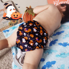 Halloween Cloth Diaper One Size Adjustable Reusable Diapers for Babies -Fox & Pumpkin (QD98A)
