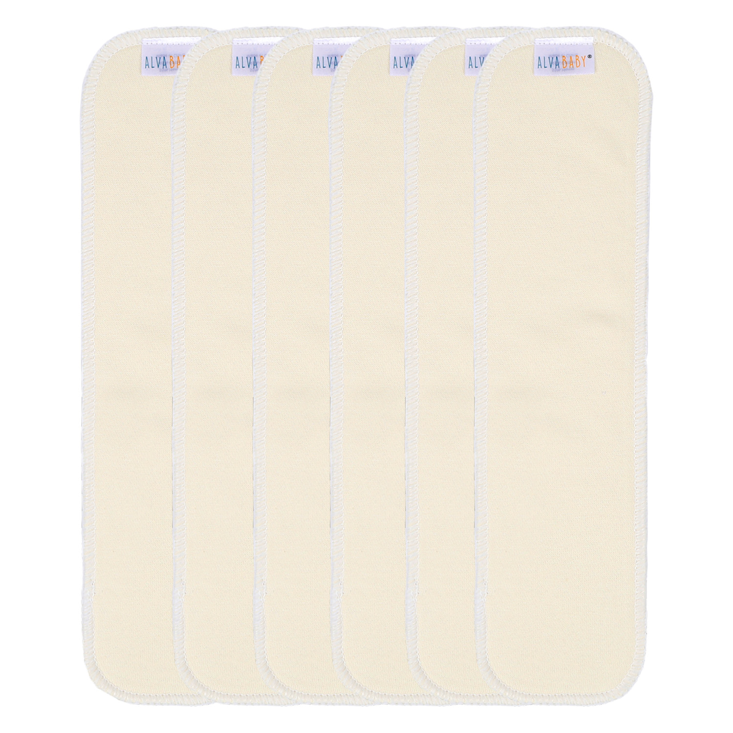 ALVABABY 6PCS Hemp&Cotton Insert for Newborn Diapers