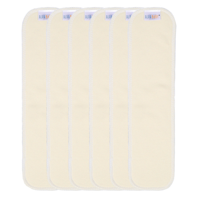 ALVABABY 6PCS Hemp&Cotton Insert Newborn Diaper Inserts 2.0 version