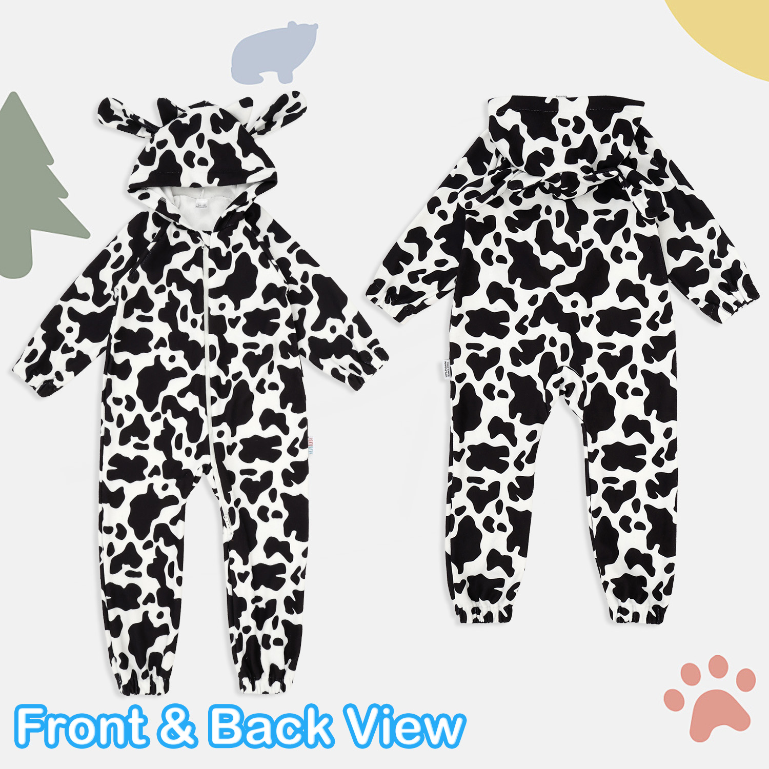 ALVABABY One-Piece Romper - Fleece Bunting Bodysuit with Long Zipper, Soft Outfit for Infants & Toddlers