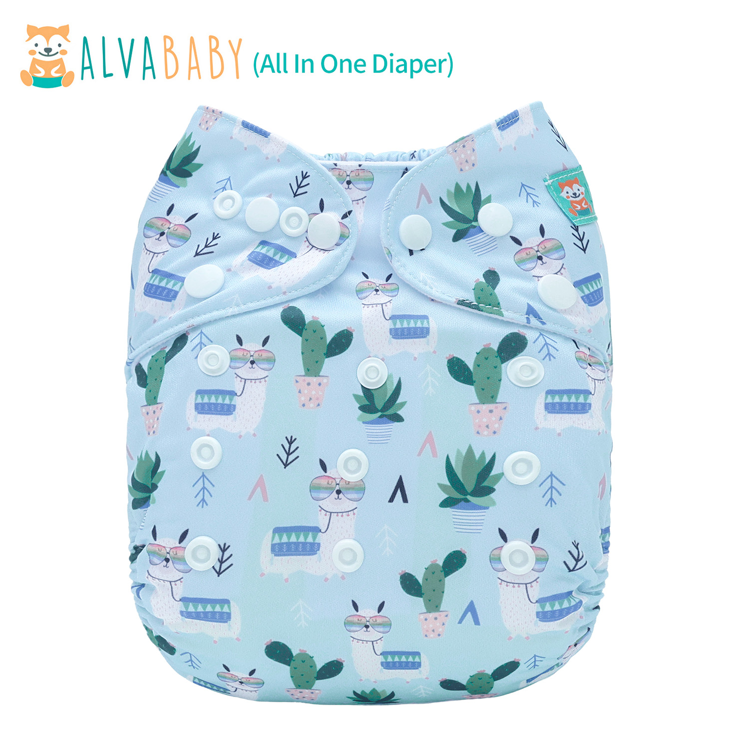 All In One Diaper with Pocket Sewn-in one 4-layer Bamboo blend insert (Sheep AO-ED32A)
