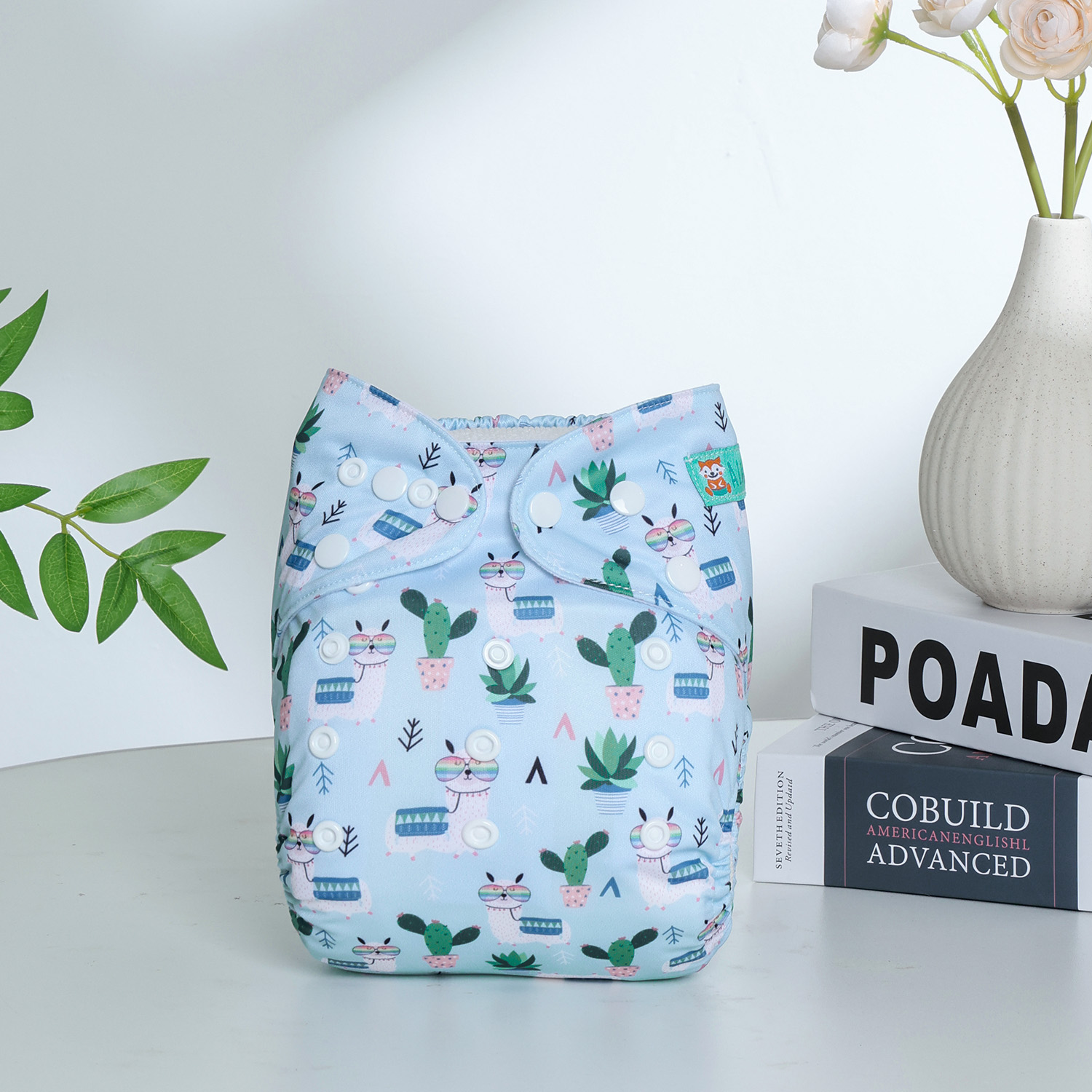 All In One Diaper with Pocket Sewn-in one 4-layer Bamboo blend insert (Sheep AO-ED32A)