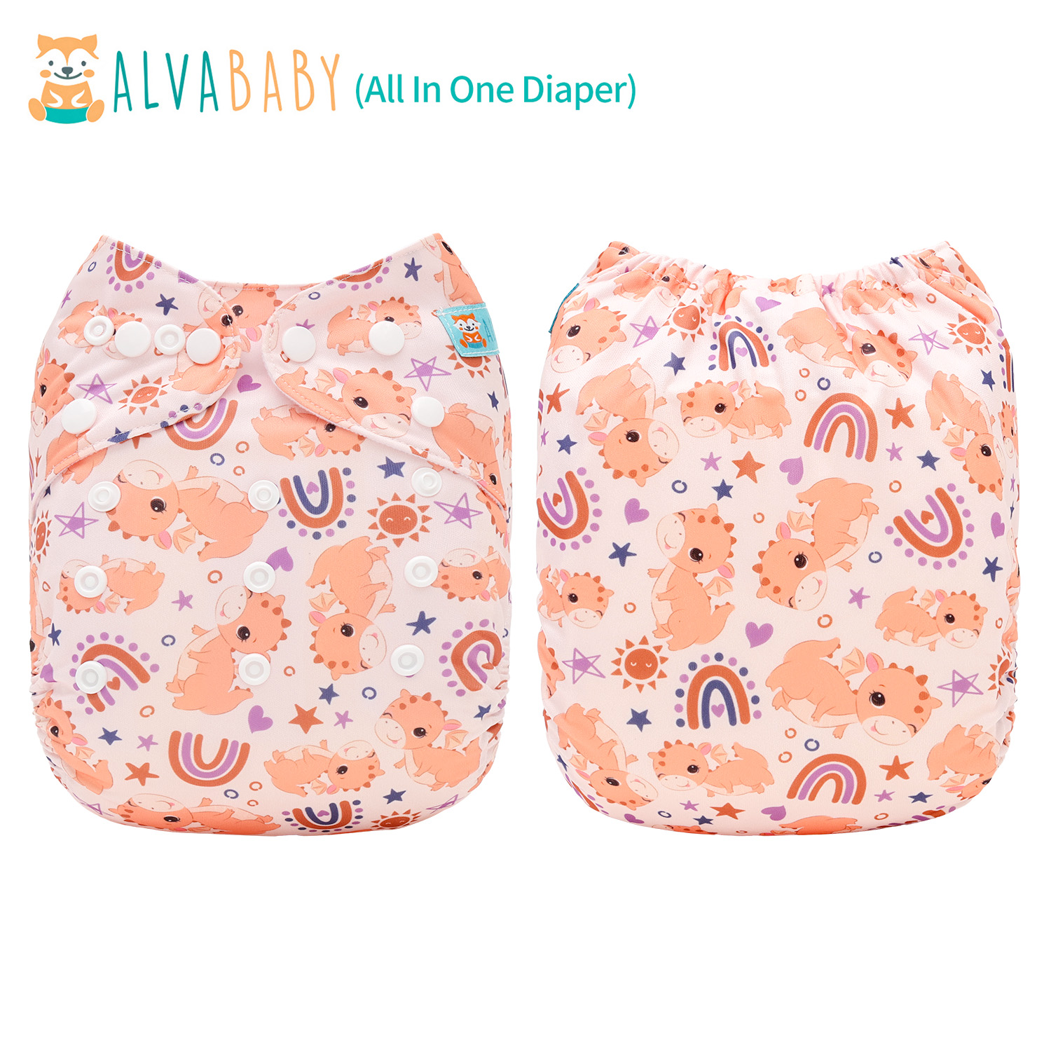 All In One Diaper with Pocket Sewn-in one 4-layer Bamboo blend insert-Horse(AO-EW60A)