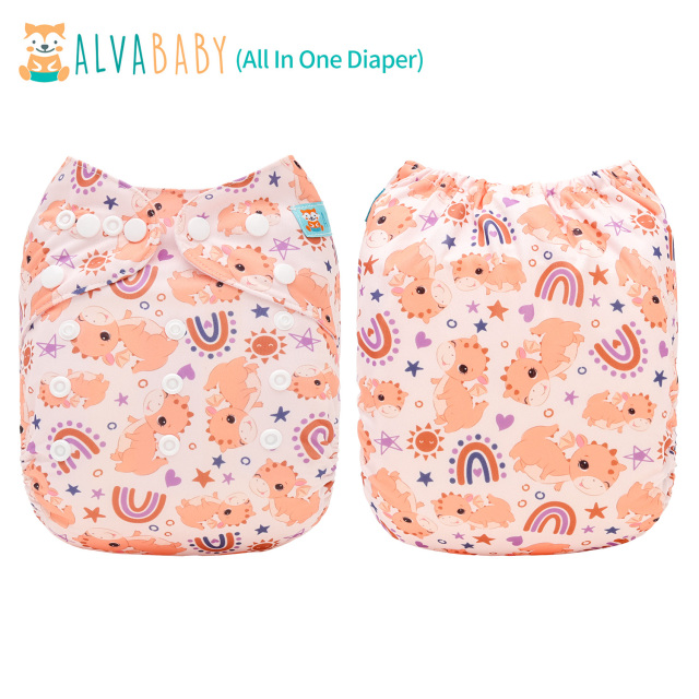 All In One Diaper with Pocket Sewn-in one 4-layer Bamboo blend insert-Horse(AO-EW60A)