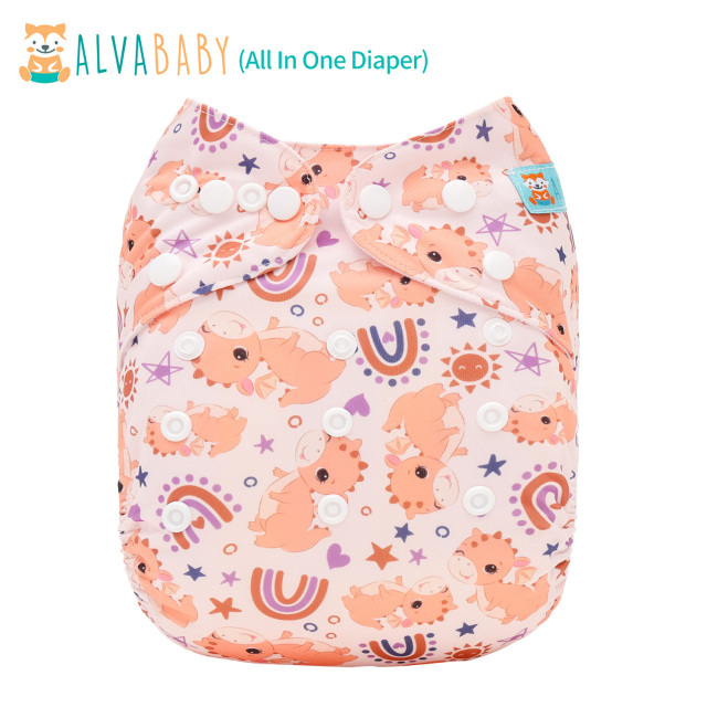 All In One Diaper with Pocket Sewn-in one 4-layer Bamboo blend insert-Horse(AO-EW60A)