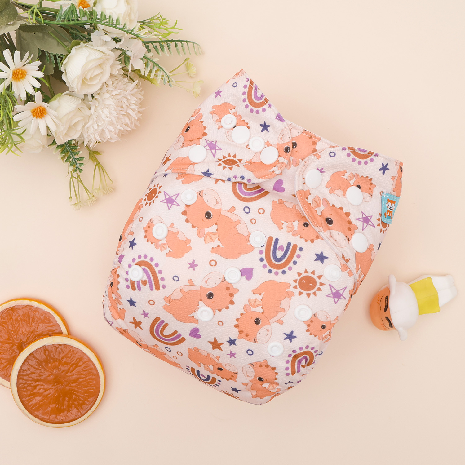 All In One Diaper with Pocket Sewn-in one 4-layer Bamboo blend insert-Horse(AO-EW60A)