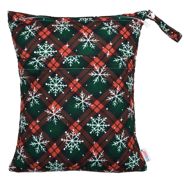 ALVABABY Diaper Wet/Dry Bag Waterproof Reusable with Two Zippered Pockets for Cloth Diapers, Swimsuits, Travel, and Gym (L-Q92A)