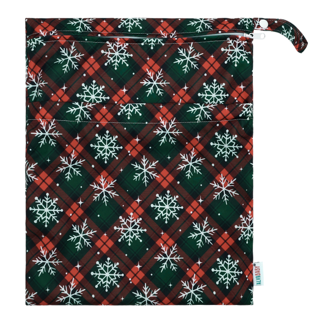 ALVABABY Diaper Wet/Dry Bag Waterproof Reusable with Two Zippered Pockets for Cloth Diapers, Swimsuits, Travel, and Gym (L-Q92A)