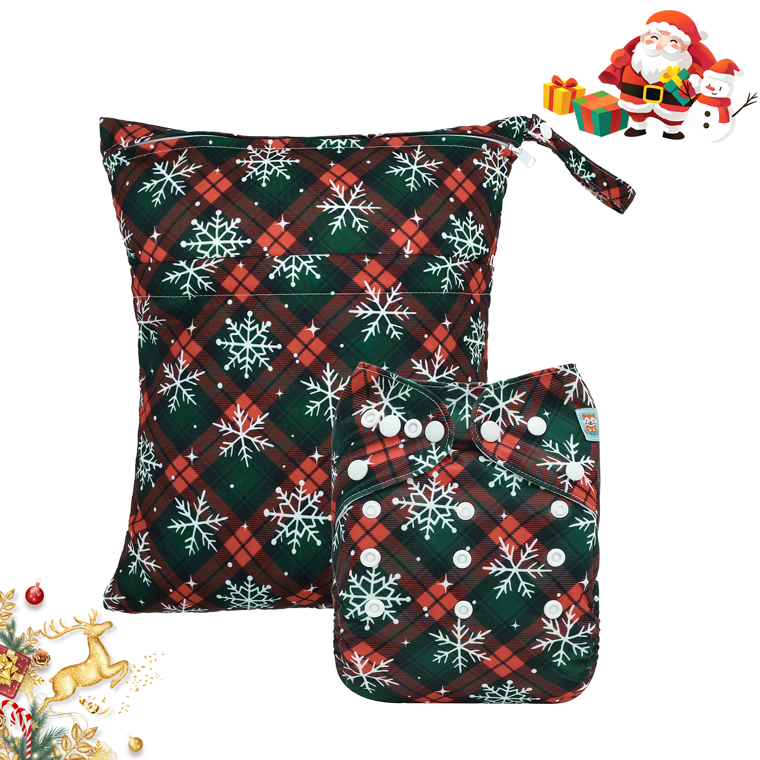 (All Packs) ALVABABY 1 Cloth Diaper with 1 Diaper Wet Dry Bag Set for Baby Boys and Girls