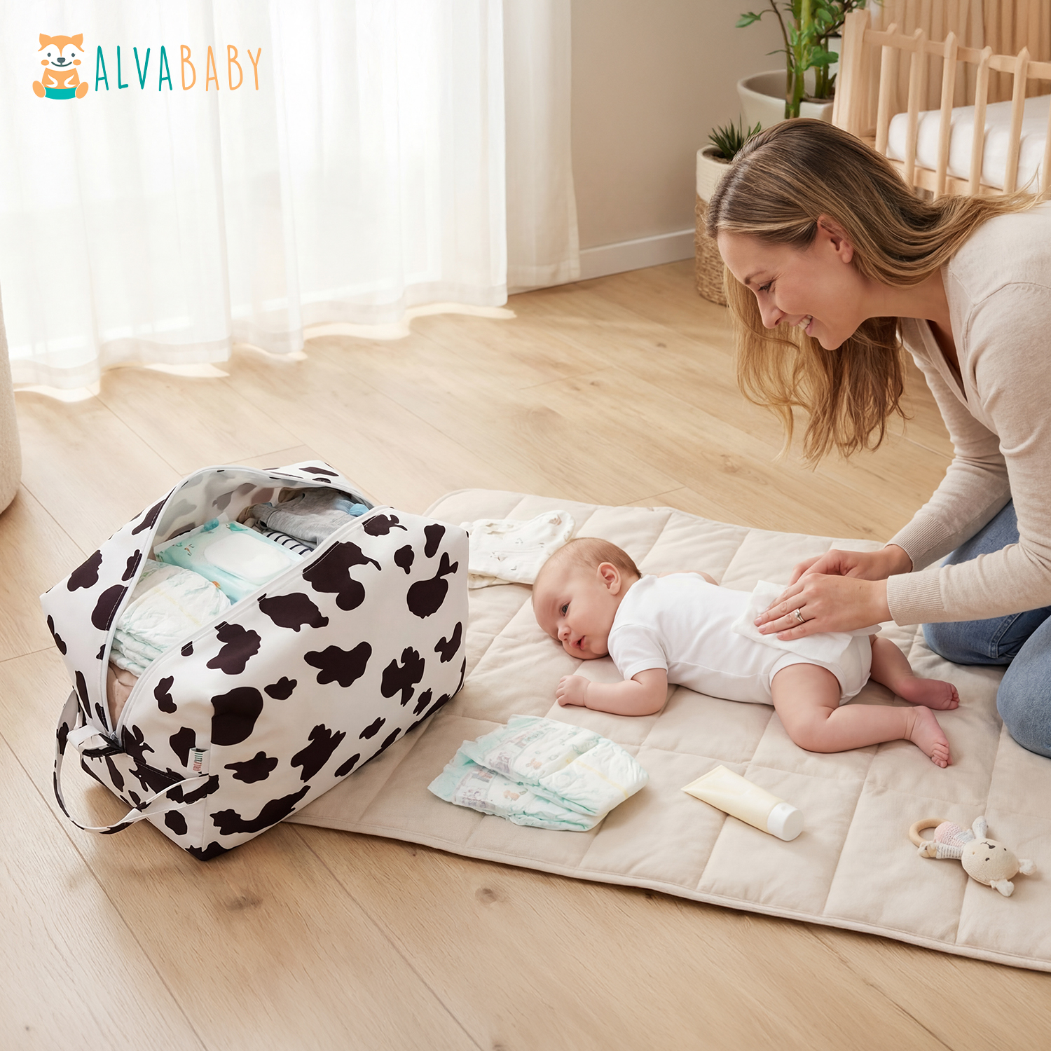 ALVABABY Diaper Pod, Waterproof Wet Bag for Daycare & Travel  (Cow, LP-A10A)