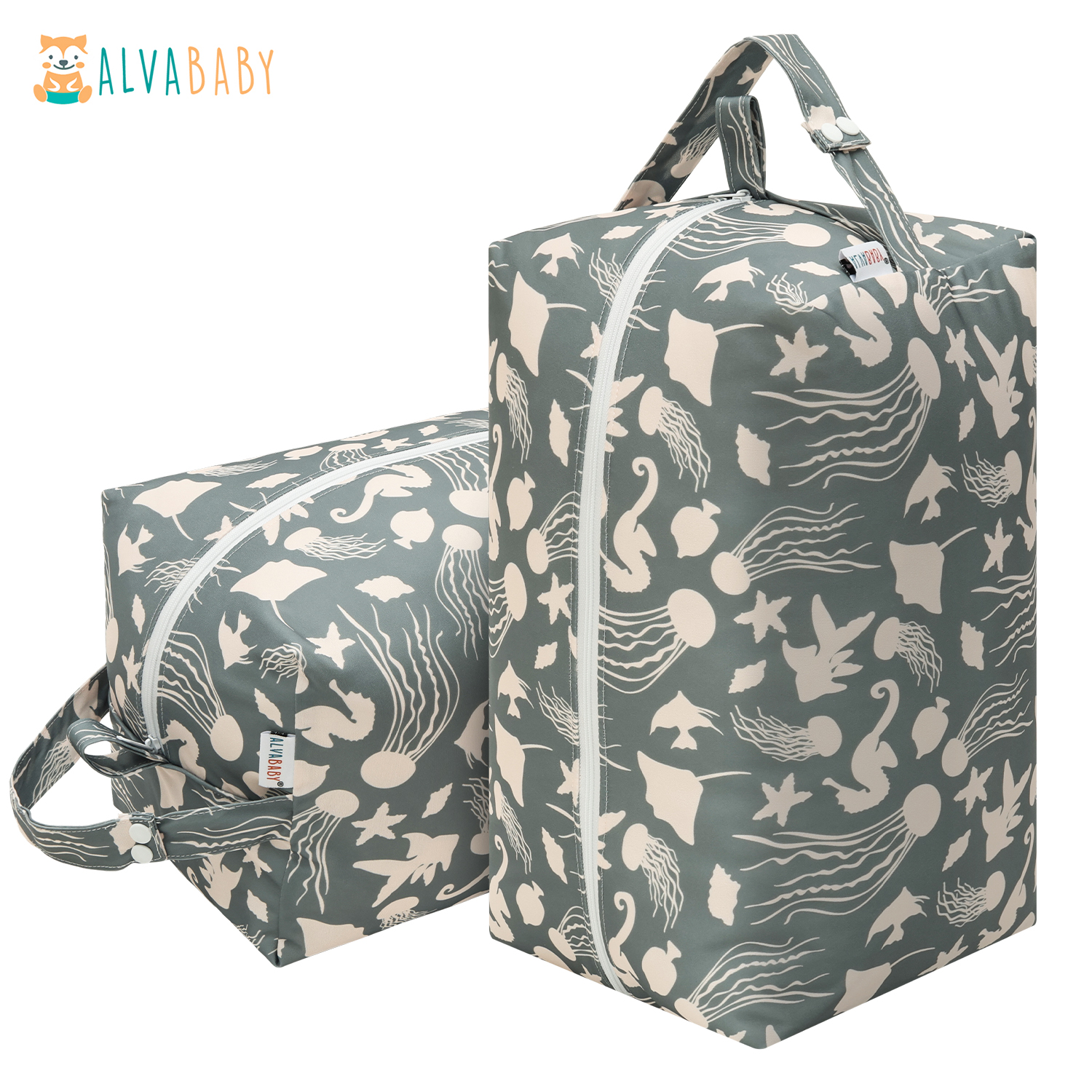 ALVABABY Diaper Pod, Waterproof Wet Bag for Daycare & Travel (Octopus, LP-EW54A)