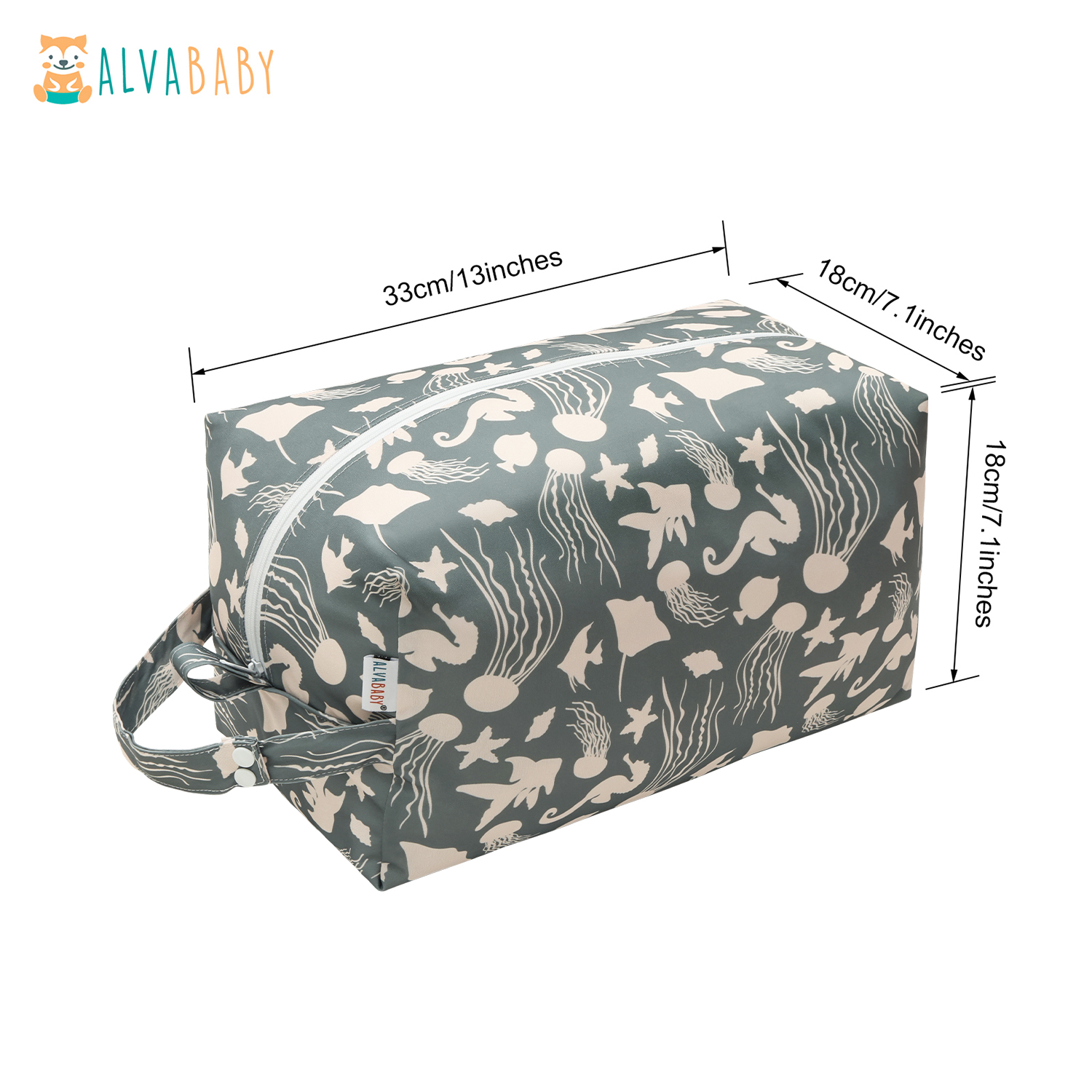 ALVABABY Diaper Pod, Waterproof Wet Bag for Daycare & Travel (Octopus, LP-EW54A)