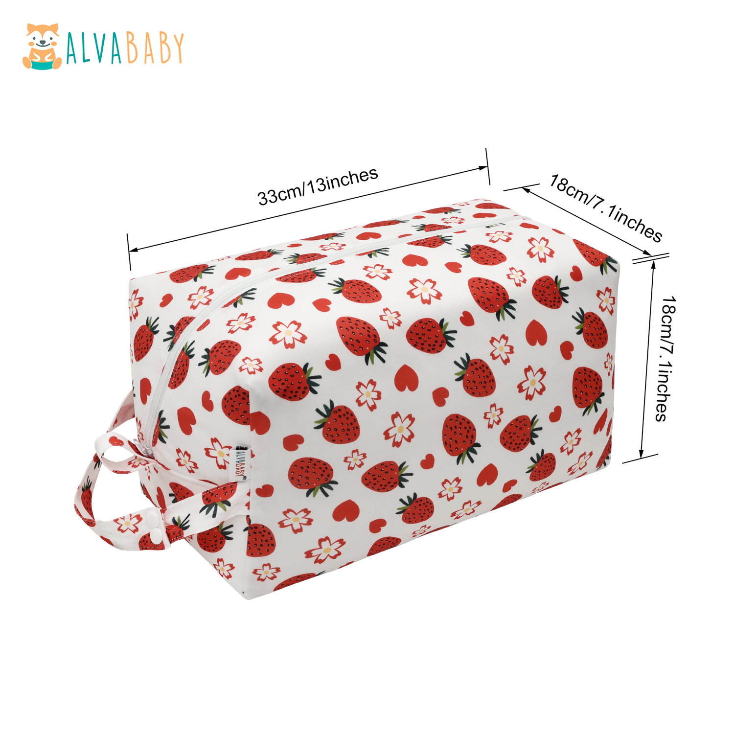 ALVABABY Diaper Pod, Waterproof Wet Bag for Daycare & Travel (Strawberry, LP-EW58A)