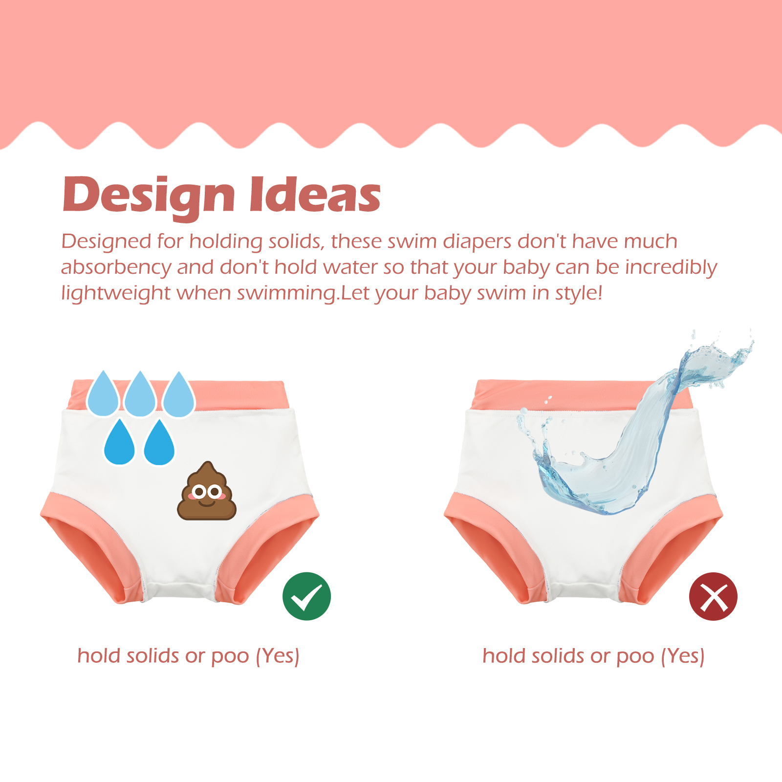 ALVABABY Swim Diapers 3pcs Baby & Toddler Reusable Waterproof Swimming Diaper for Girl's for Swim Classes 3XBS01