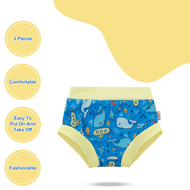 ALVABABY Swim Diapers 3pcs Baby & Toddler Reusable Waterproof Swimming Diaper for Boy's for Swim Classes 3XBS03