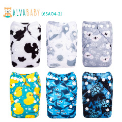 6-Pack Newborn Cloth Diapers with 6 Microfiber Inserts for Infants & Toddlers