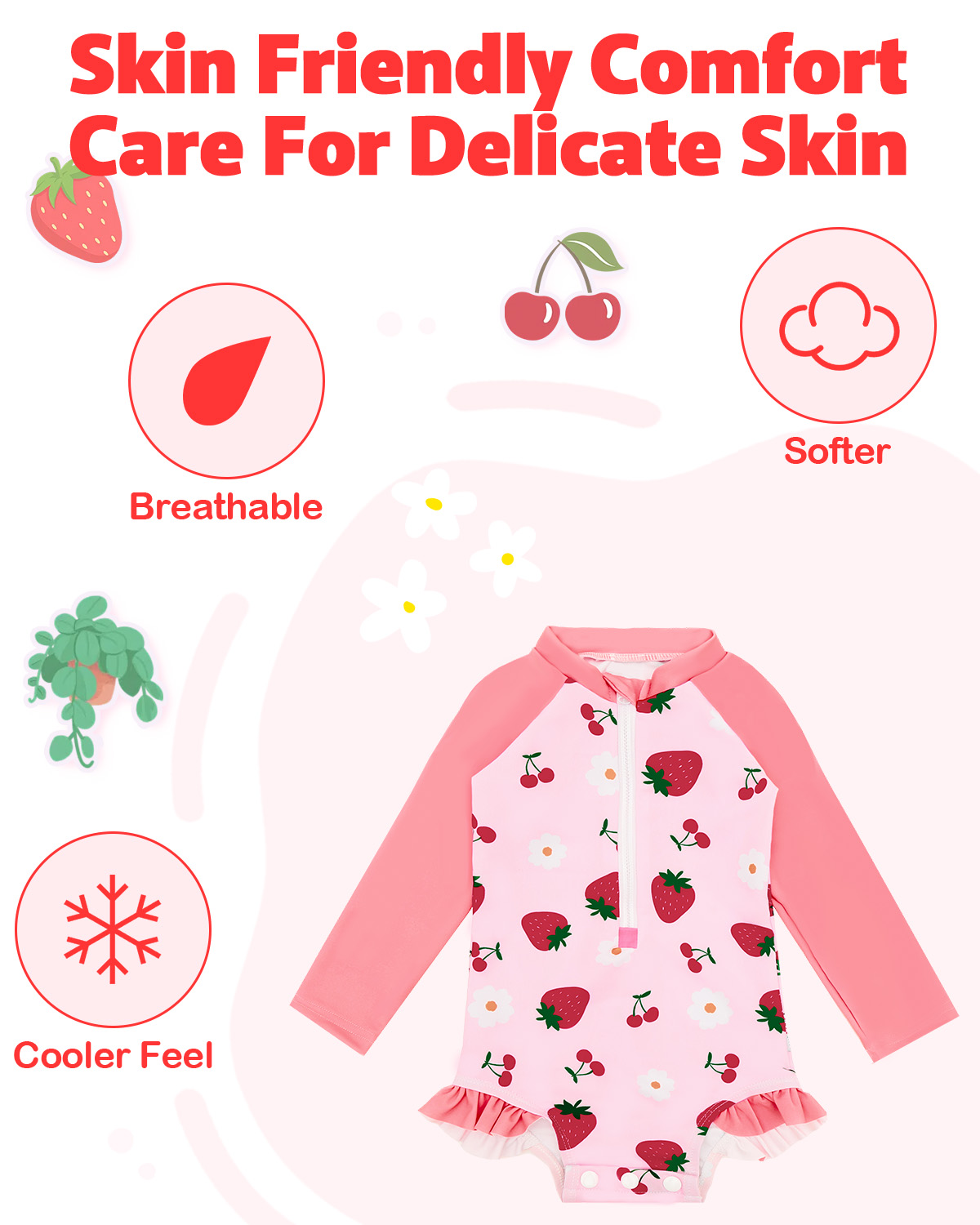 ALVABABY Girls' Rash Guard Sets, Long Sleeve One Piece Swimsuit with Hat, UPF 50 Sun Protection Swimwear for Outdoor Activities (ST-EG07)