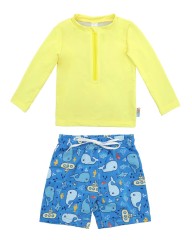 ALVABABY Long Sleeve Rashguards, Baby/Toddler Boys' Rash Guard Sets,Boy Swimsuit UPF 50+Two Piece Bathing Suit