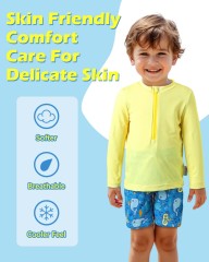 ALVABABY Long Sleeve Rashguards, Baby/Toddler Boys' Rash Guard Sets,Boy Swimsuit UPF 50+Two Piece Bathing Suit