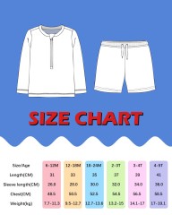 ALVABABY Long Sleeve Rashguards, Baby/Toddler Boys' Rash Guard Sets,Boy Swimsuit UPF 50+Two Piece Bathing Suit