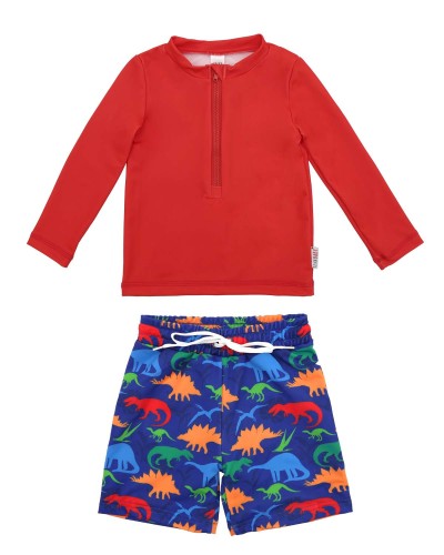 ALVABABY Long Sleeve Rashguards, Baby/Toddler Boys' Rash Guard Sets,Boy Swimsuit UPF 50+Two Piece Bathing Suit (ST-R03)