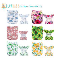 6-Pack Cloth Diaper Covers - One Size Adjustable & Reusable Diaper Outers for Prefold Flat or Fitted Diapers