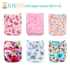 6-Pack Cloth Diaper Covers - One Size Adjustable & Reusable Diaper Outers for Prefold Flat or Fitted Diapers